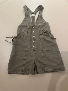 We The Free Olive Green Short Overalls
